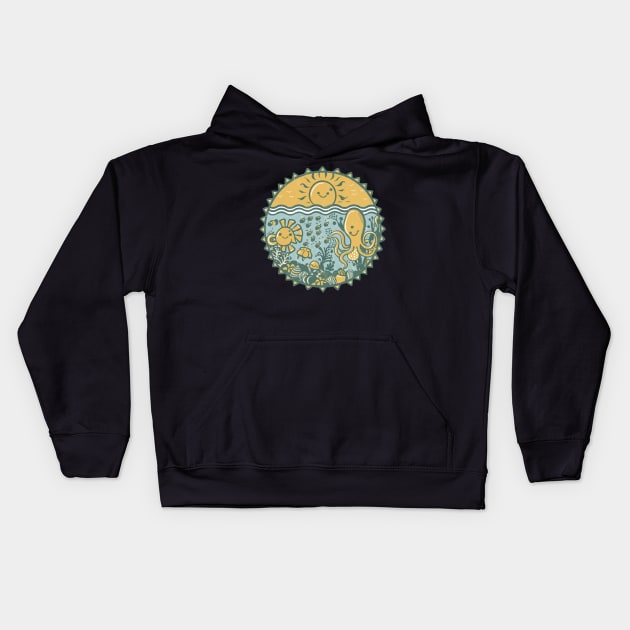 A Whimsical Underwater Symphony Kids Hoodie by FoolDesign